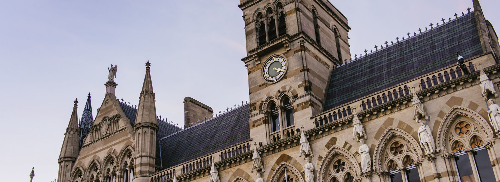 Northampton town hall in the evening