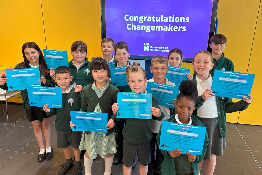 St Luke's Primary School children after presenting their intergenerational Changemaker project.