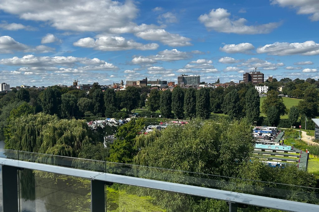 Landscape of Northampton photographed from The Hide on Waterside Campus.