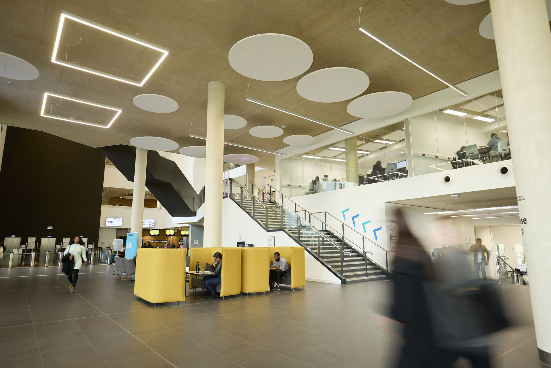 View of a seating area on the ground floor of the Learning Hub