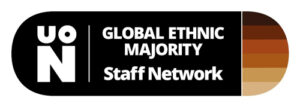 UON Global Ethnic Majority Staff Network logo featuring a gradient of brown shades.