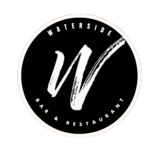 Waterside Bar and Restaurant logo, with a large W in a black circle